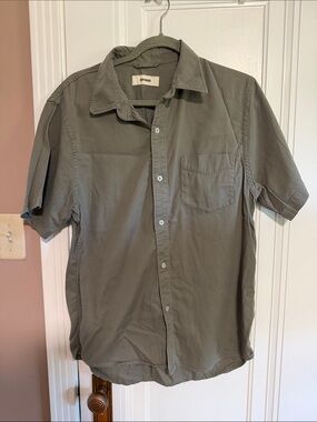 Buck Mason Olive Green Short-Sleeve Button-Down Shirt